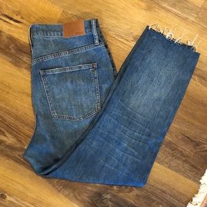 SOLD madewell Perfect Vintage raw hem crop jeans
